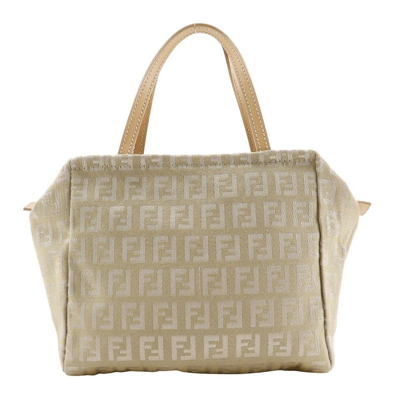 【日本直送】FENDI 芬迪 祖卡图案 手提包 帆布 米色 女款【二手】 - 手提包/手提袋 - 棉 咖啡色