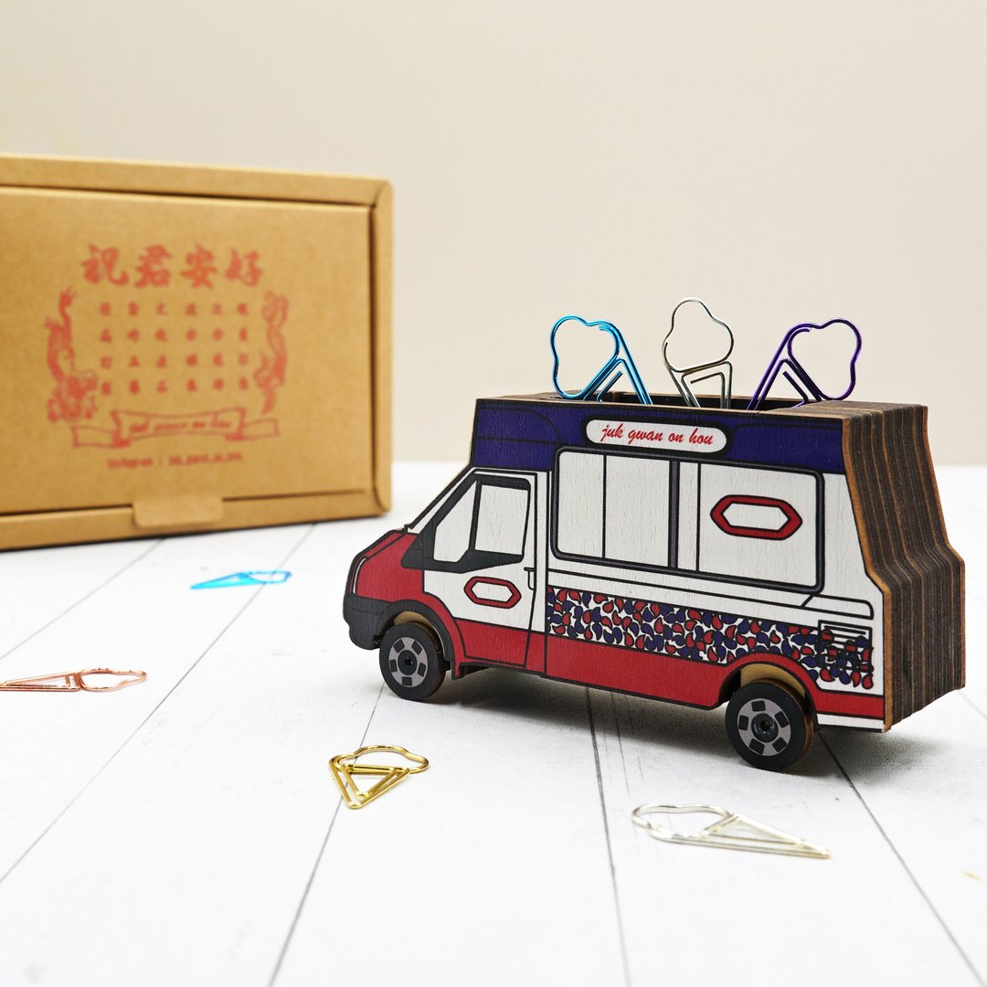 香港特色系列-雪糕车万字夹座 - 冰箱贴/磁贴 - 木头 