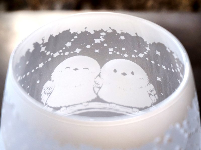 白尾鸲栖木杯 - 其他杯子 - 玻璃 白色