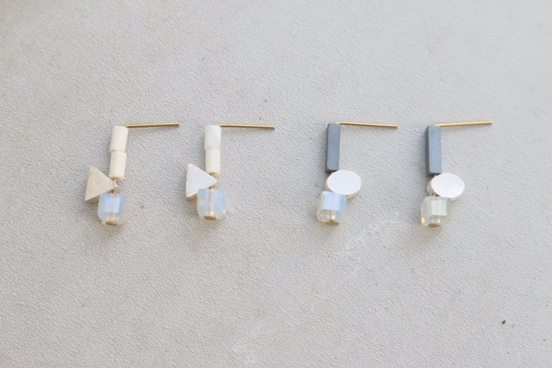 耳环 白纹石 纯银 - 等阿等 - - 耳环/耳夹 - 纯银 白色