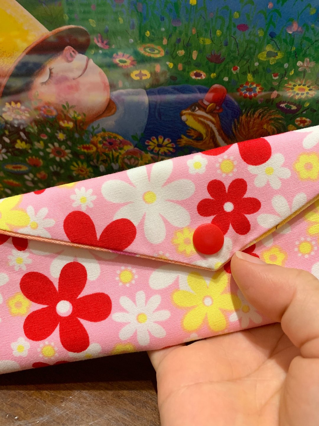 文青风环保筷袋 ~花中精灵 温柔粉 收纳 手作餐具袋 - 收纳用品 - 棉．麻 粉红色