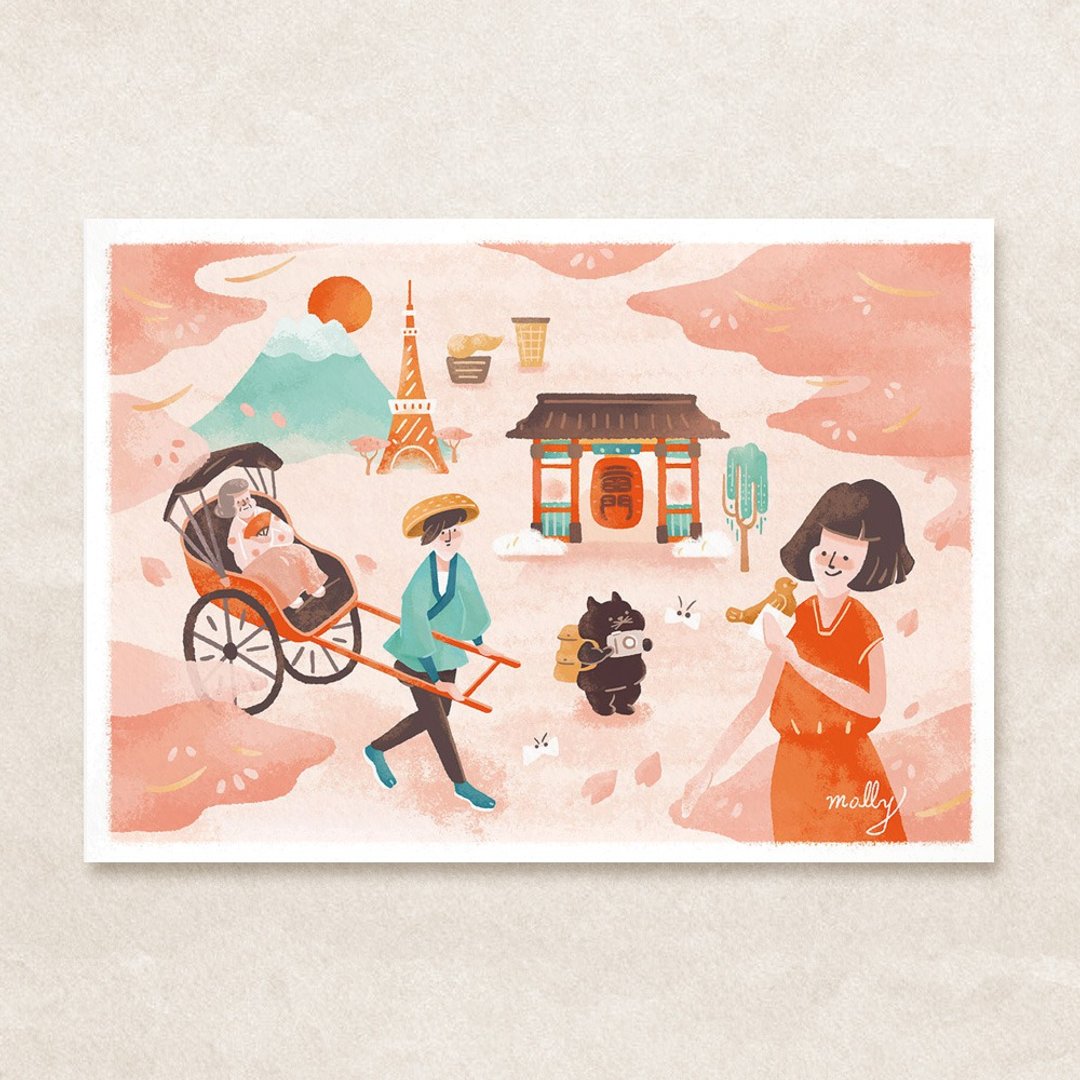 postcard-东京 - 卡片/明信片 - 纸 粉红色