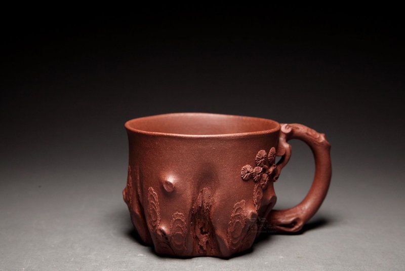 【松桩杯1】  龙山堂 全手工仿生器系列 四号深井底槽青 145cc - 茶具/茶杯 - 陶 紫色