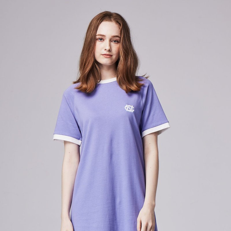 NCAA-北卡罗来纳大学UNC经典Logo拉克兰袖洋装-紫 - 洋装/连衣裙 - 棉．麻 