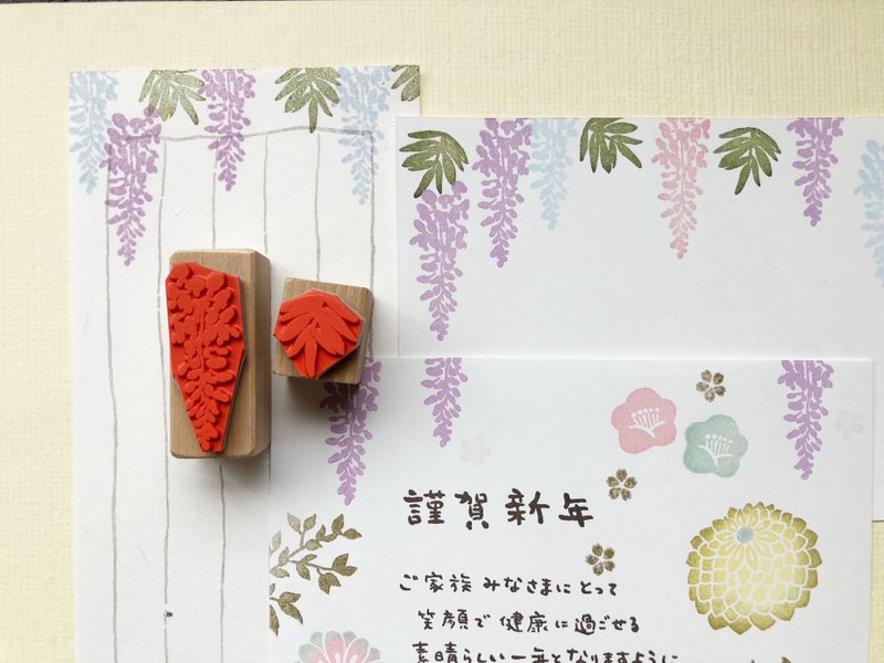 紫藤花印章套组 - 印章/印台 - 其他材质 咖啡色