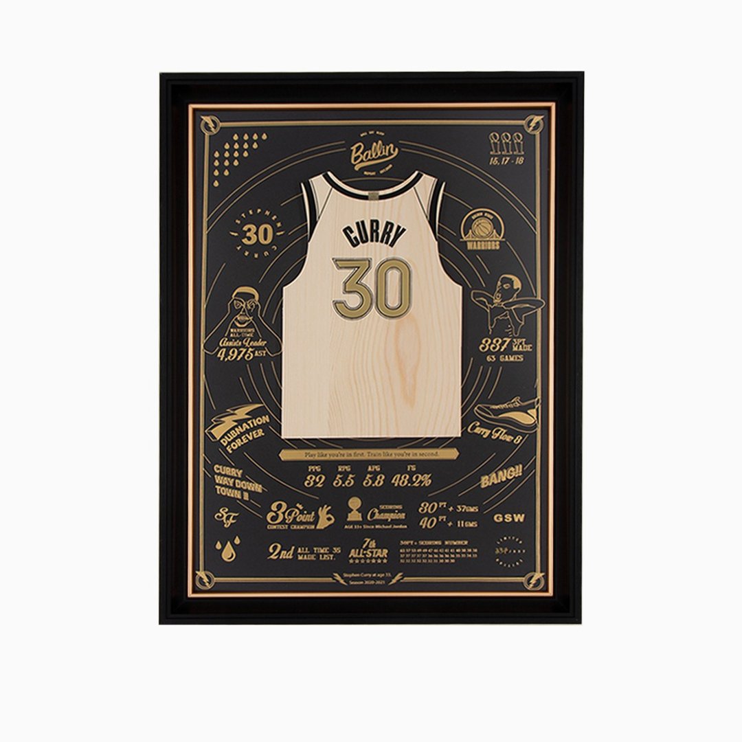 木球衣挂画 - Chef #30 Limited Edition of 337 - 画框/相框 - 木头 黑色