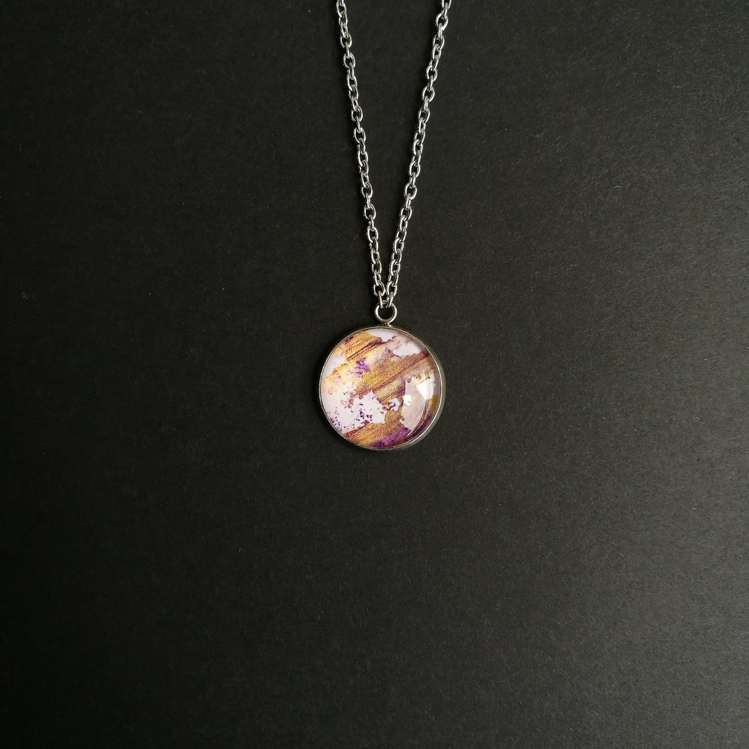 CHEW 'N' GIAM | Hand Painted Necklace [Gold Series] - 项链 - 纸 金色