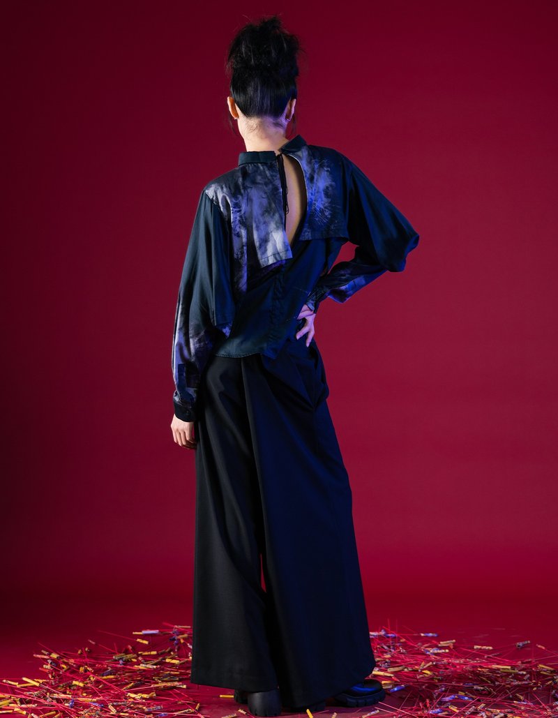 INF 23SS 解构露背短版印花衬衫 - 女装衬衫 - 棉 多色