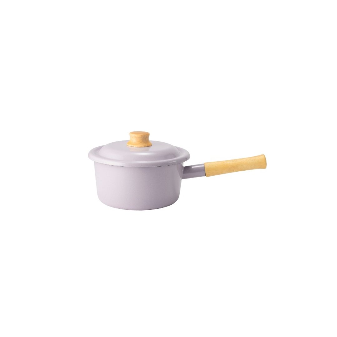 日本FUJIHORO Cotton Plus 系列 单柄附盖珐琅平底锅 18cm 千黛紫 - 厨房用具 - 珐琅 紫色