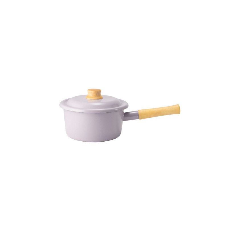 日本FUJIHORO Cotton Plus 系列 单柄附盖珐琅平底锅 18cm 千黛紫 - 厨房用具 - 珐琅 紫色