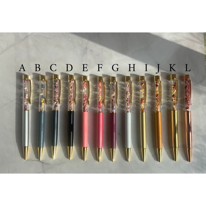 永生花笔 油性原子笔  圣诞礼盒 - 圆珠笔/中性笔 - 植物．花 金色