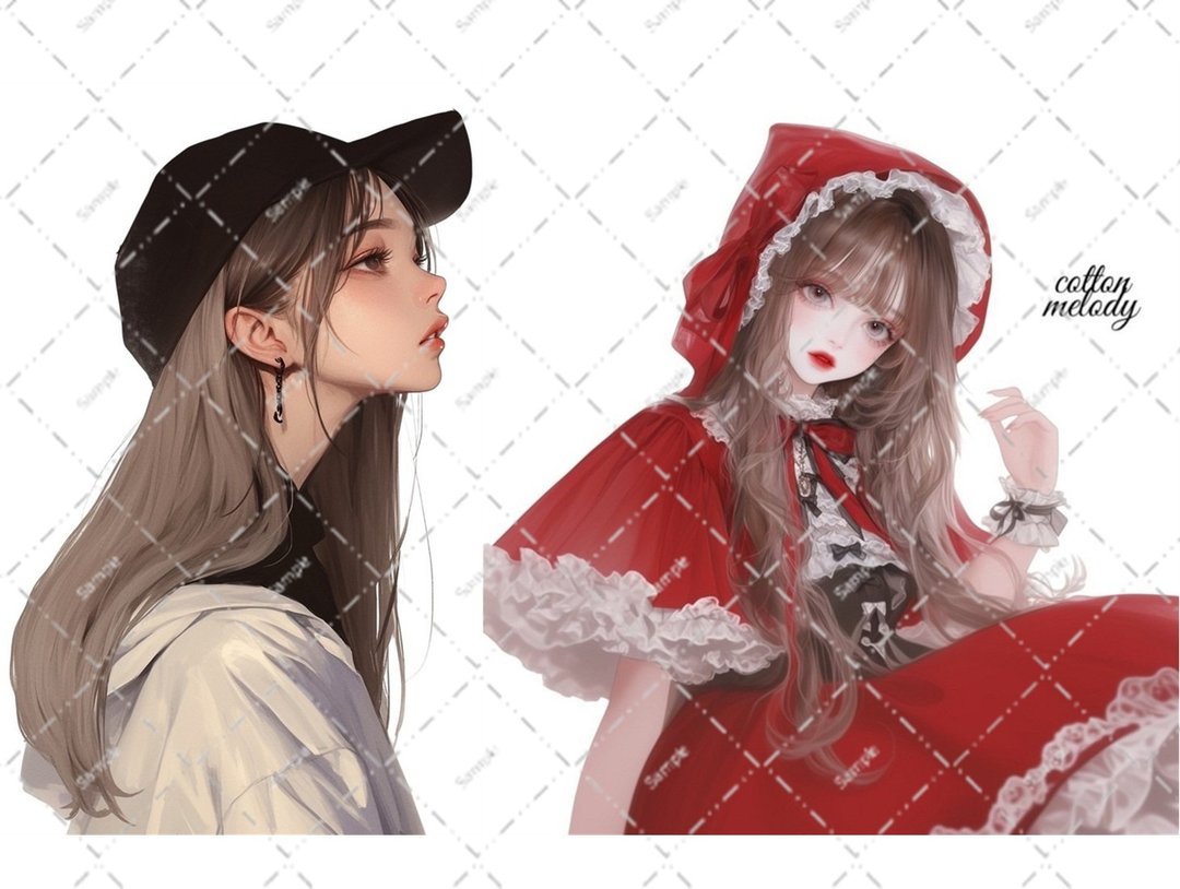 original sticker no.5840 人物贴纸 原创贴纸 人物插画贴纸 女孩贴纸 原创人物插画贴纸 - 贴纸 - 纸 