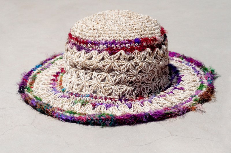 圣诞礼物 交换礼物 生日礼物 闺蜜礼物 毕业礼物 手工纱丽线编织棉麻帽/编织帽/渔夫帽/草帽/草编帽 - 纱丽线镂空手织 - 帽子 - 棉．麻 多色