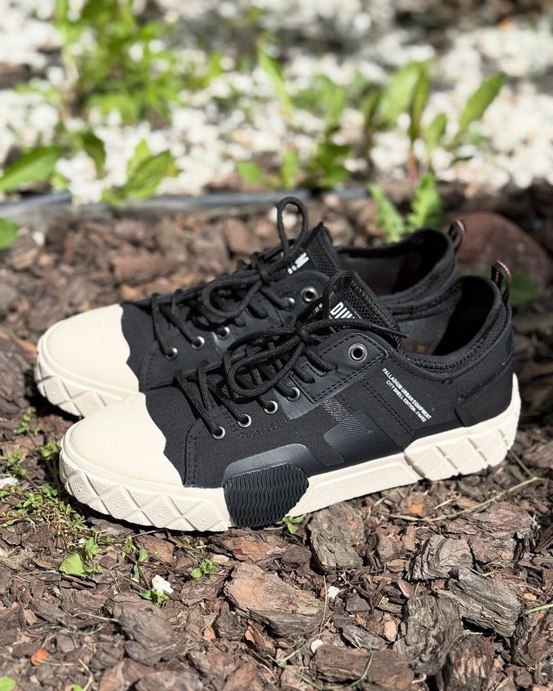 PALLADIUM ACE CITY SHELL LO2 钻石菱纹底松饼鞋 黑 74452-008 - 男款休闲鞋 - 其他材质 