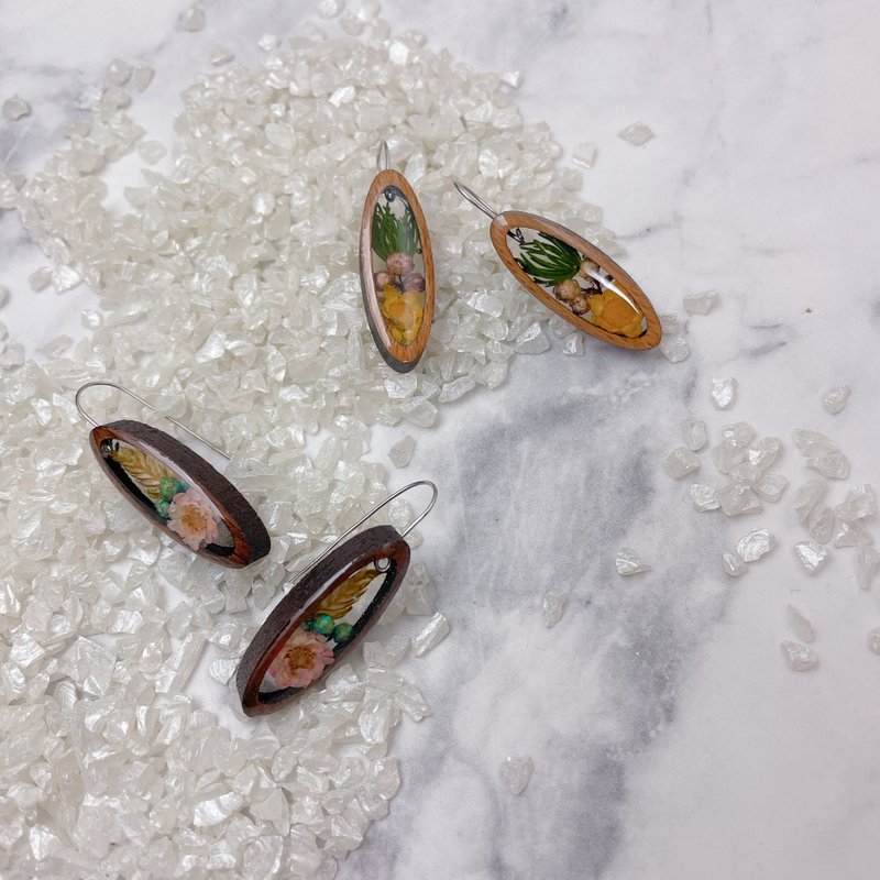 椭圆耳针/No13 - 耳环/耳夹 - 树脂 