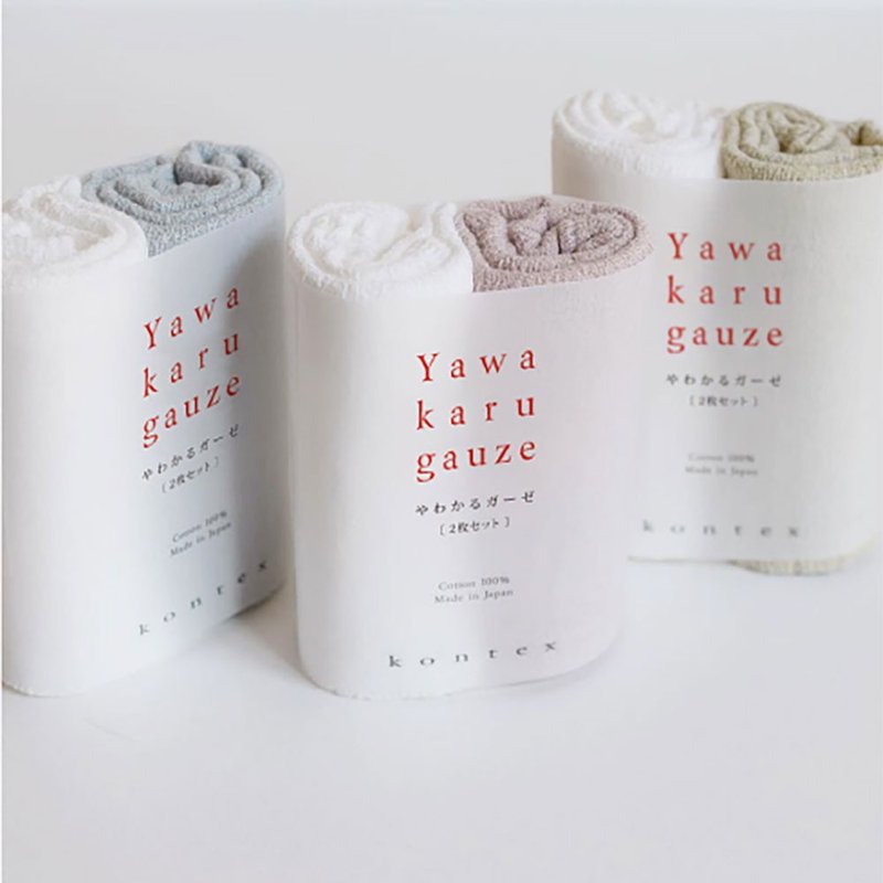 日本 kontex YAWAKARU GAUZE系列轻薄快干纱布家事巾 - 毛巾浴巾 - 棉．麻 多色