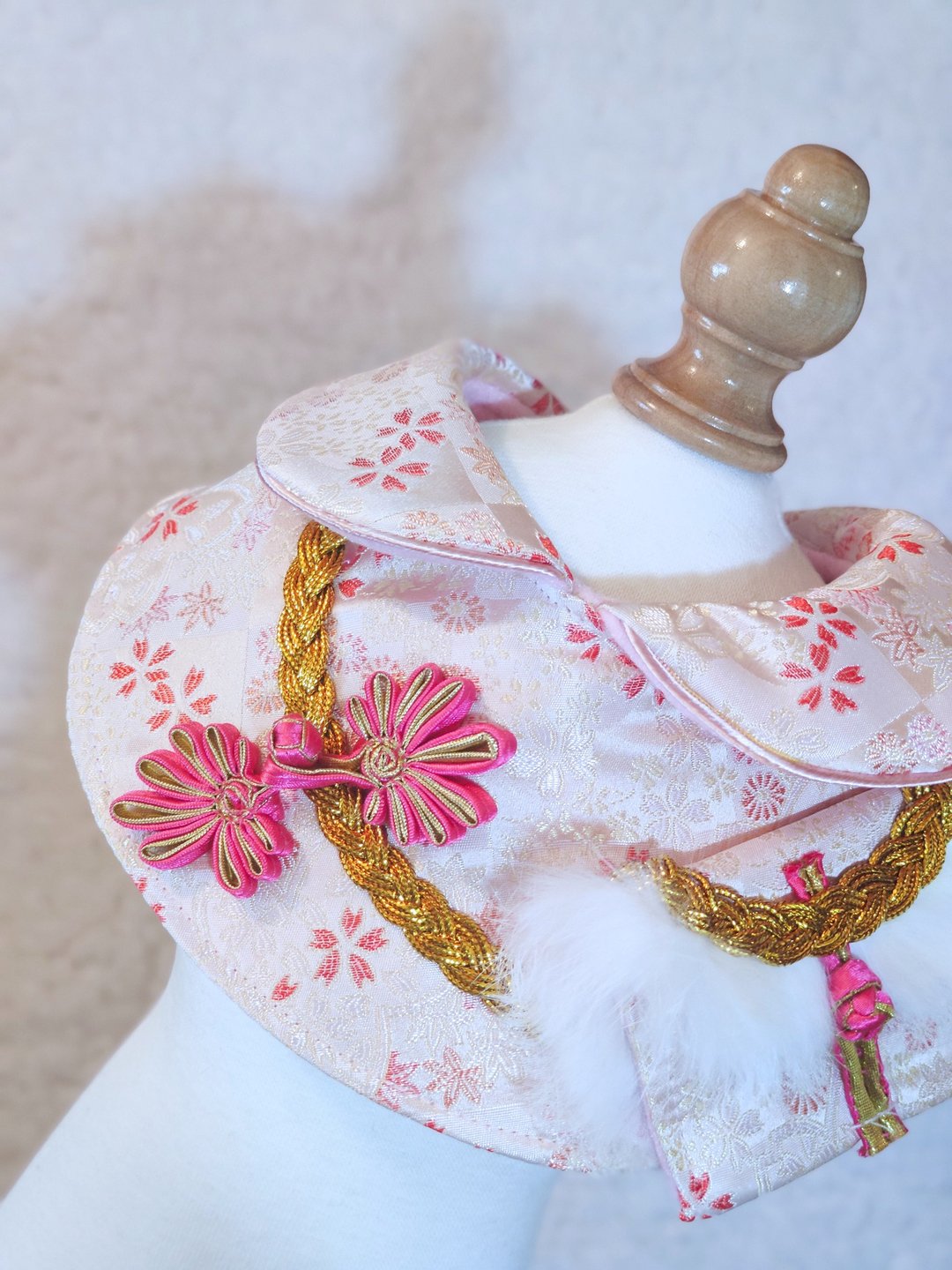 现货! 新年 2022虎年 贺年 宠物围巾/颈饰 CNY neck wear collar - 项圈/牵绳 - 棉．麻 粉红色