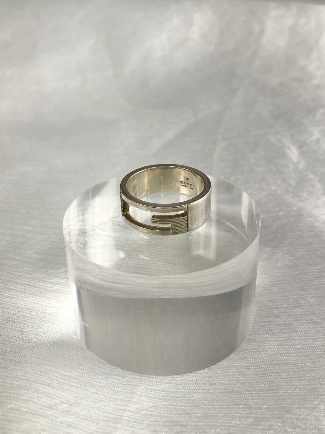 【VintageShop solo 日本直送中古包专卖店】GUCCI 古驰 戒指 银饰 缕空设计 SILVER925 vintage 古着 复古 f5zbnd - 戒指 - 纯银 银色