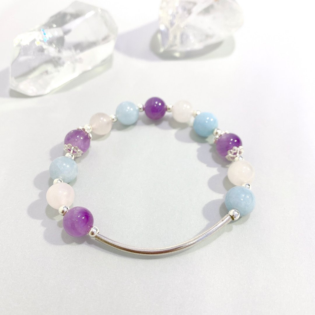 Ops Aquamarine bracelet- 海水蓝宝/紫水晶/粉晶/粉嫩/幸运/礼物 - 手链/手环 - 宝石 多色