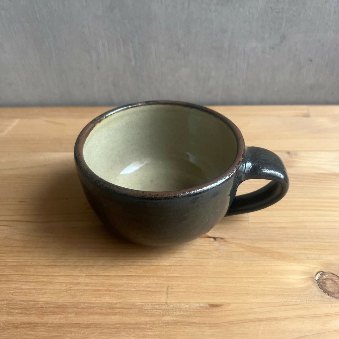 小石原烧 山丸窑 汤杯 适合盛装配料丰富的汤品或沙拉 yamamaru-0 - 茶具/茶杯 - 陶 黑色