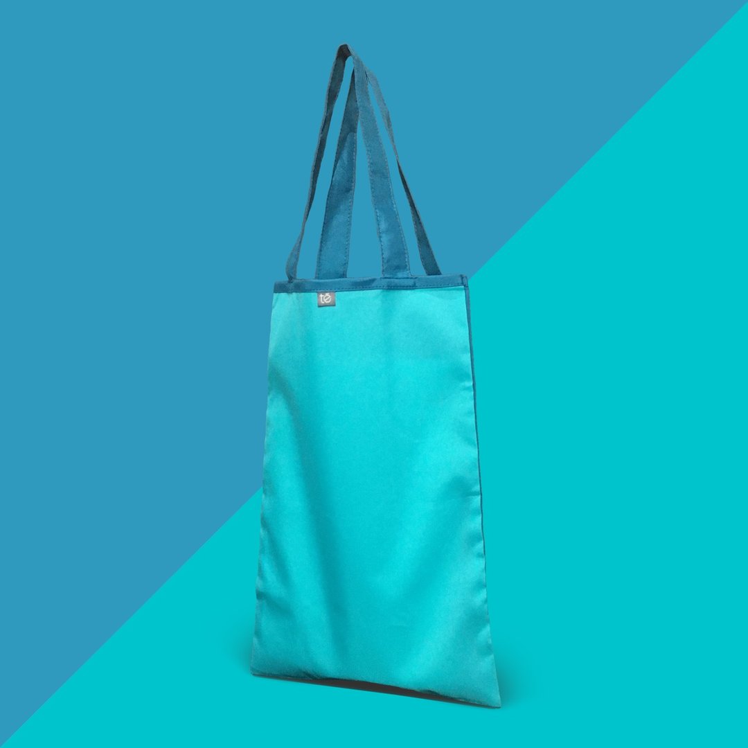 Mini Tote 迷你托特袋 / 环保随身袋 - 双色 - 随行杯提袋/水壶袋 - 聚酯纤维 蓝色