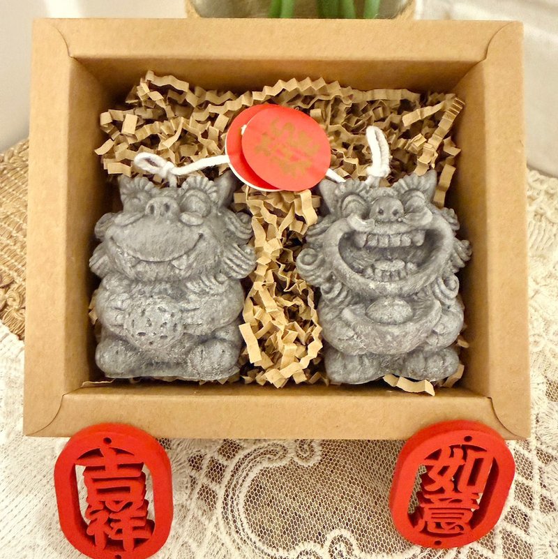 【新年礼盒】醒狮祥瑞香氛蜡烛 - 蜡烛/烛台 - 蜡 