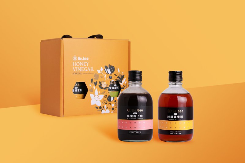 【Be.bee蜂蜜】双入醋礼盒 / 蜂蜜醋.梅子醋 - 醋/水果醋 - 浓缩/萃取物 橘色