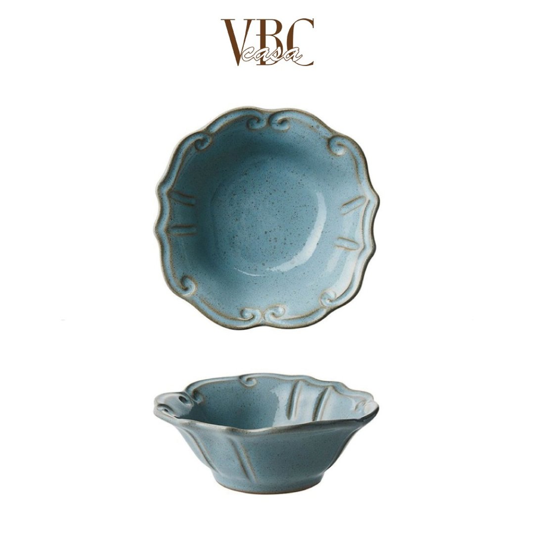 意大利VBC casa FONDACO系列 18cm麦片碗 复古灰蓝 - 碗 - 陶 蓝色