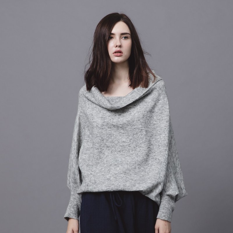 上下两穿羊毛衣 / 洋装 - 雾灰 - 女装针织衫/毛衣 - 羊毛 灰色