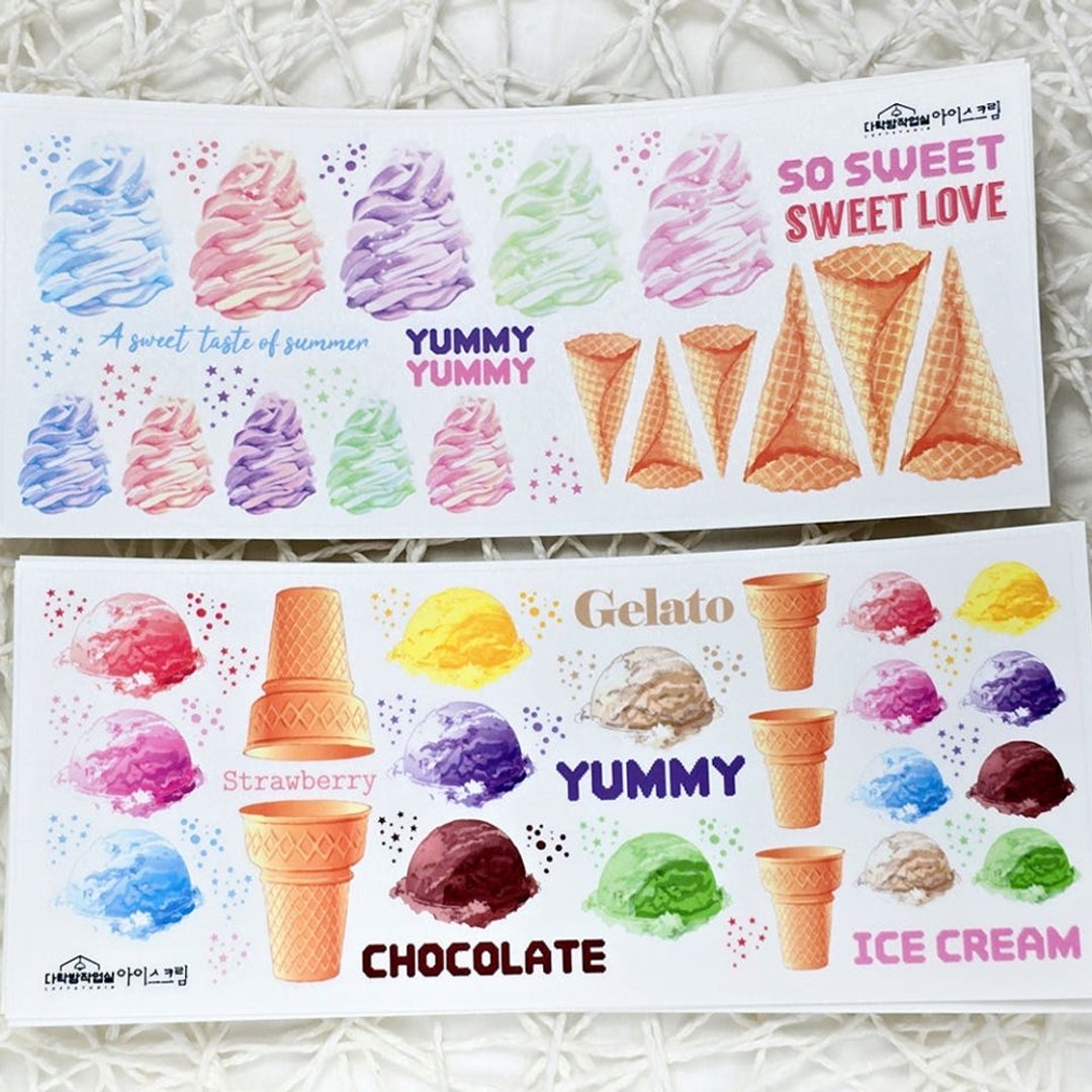 :ice cream :雾面透明贴纸 - 贴纸 - 其他材质 