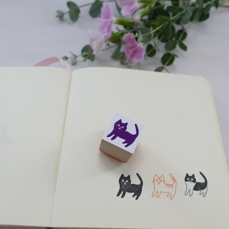 印章黑猫 - 印章/印台 - 木头 白色