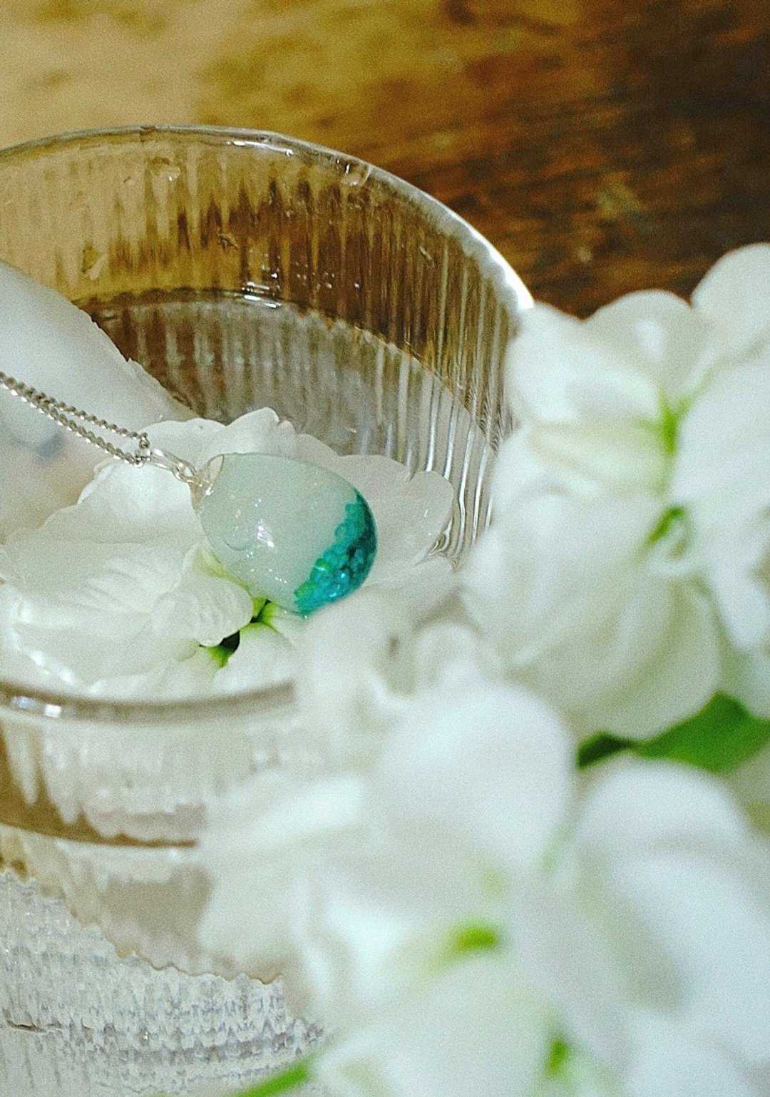 手工 植物 花 多用性项链 / 绿色雾林 匮店 / exclusive design - 项链 - 银 绿色