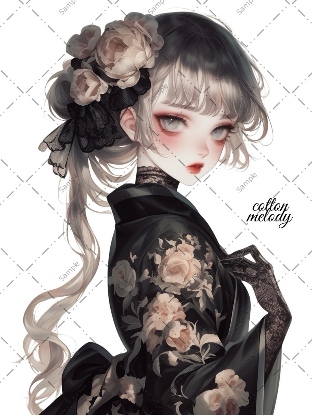 original sticker no.1474 人物贴纸 原创贴纸 人物插画 女孩贴纸 原创人物贴纸 - 贴纸 - 纸 