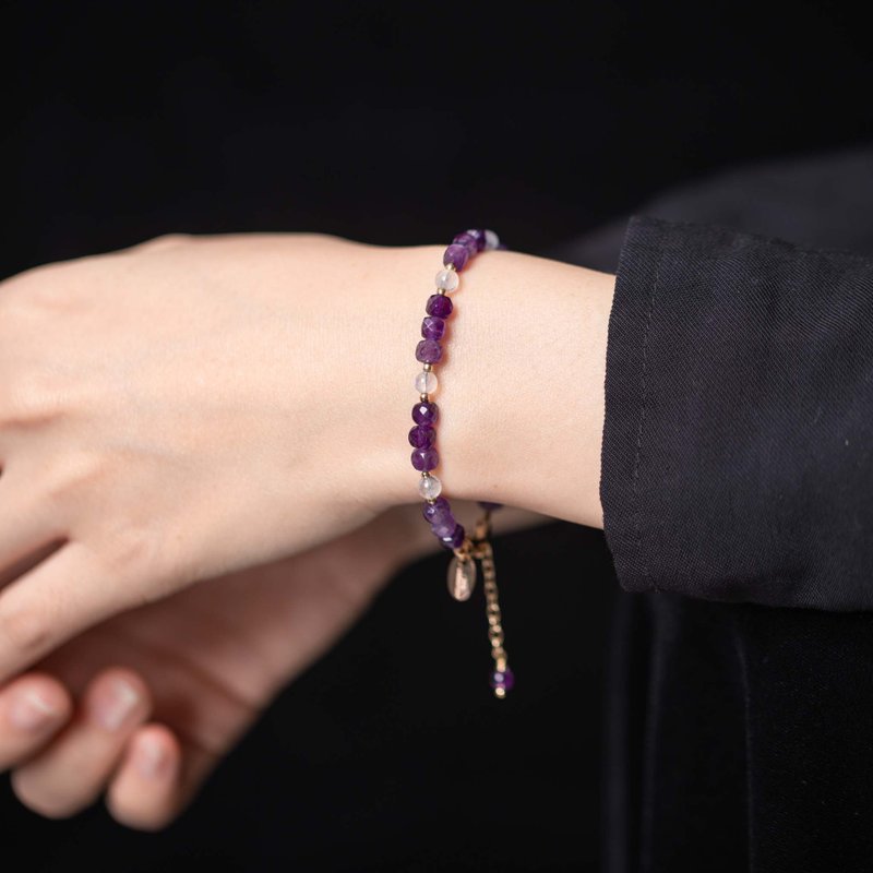 紫水晶月光石手链 - 手链/手环 - 半宝石 紫色