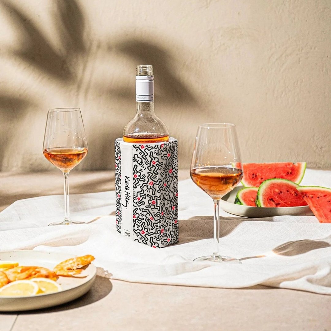 荷兰 Vacu Vin Keith Haring 软性保冷冰桶 (白 1L) | 冰酒桶 保冰桶 - 酒杯/酒器 - 塑料 白色