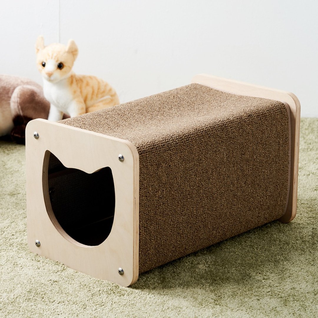 多功能抓不屑猫隧道 猫窝猫抓板猫玩具 - 床垫/笼子 - 木头 