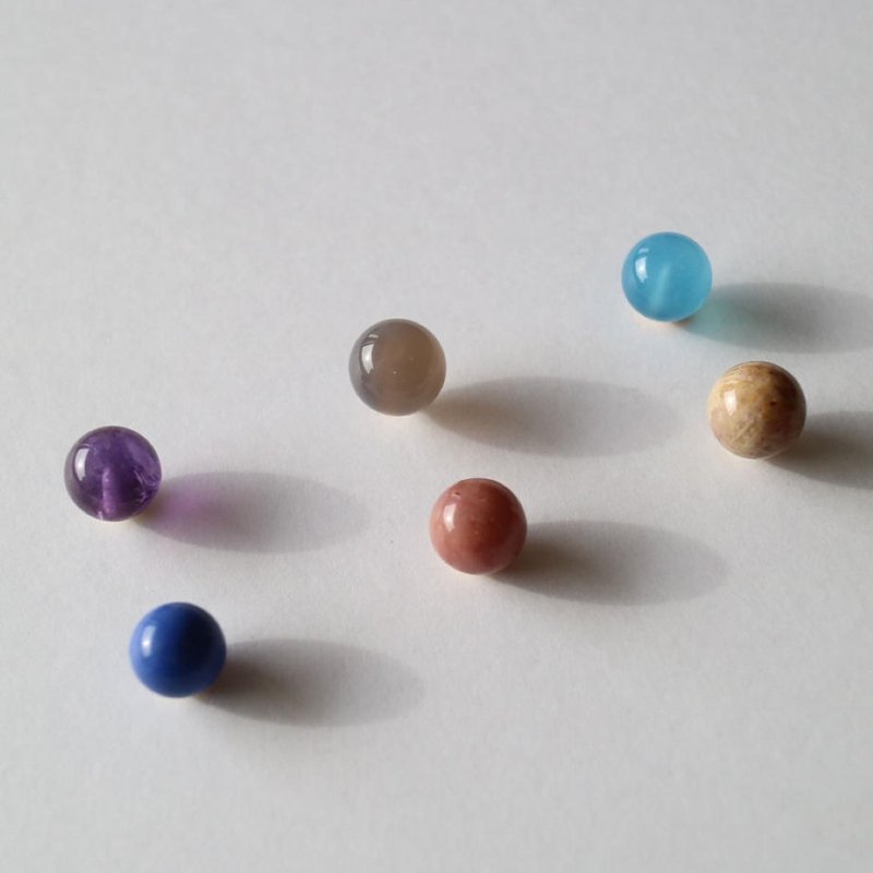 maru earring new color - 耳环/耳夹 - 石头 