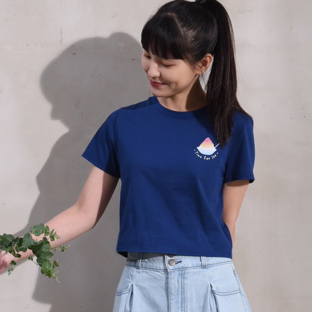 【台湾小吃系列Tee】锉冰。流行短版2色选择。中磅细纤纯棉 - 女装 T 恤 - 棉 
