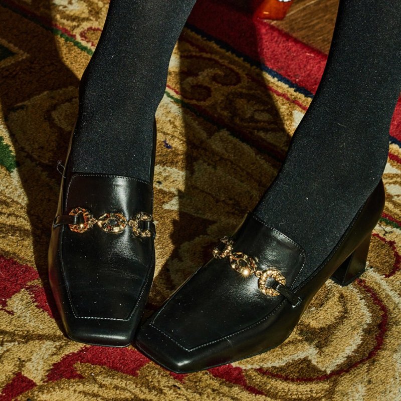 Dutch 乐福粗跟鞋 - 黑色 - 高跟鞋 - 真皮 黑色