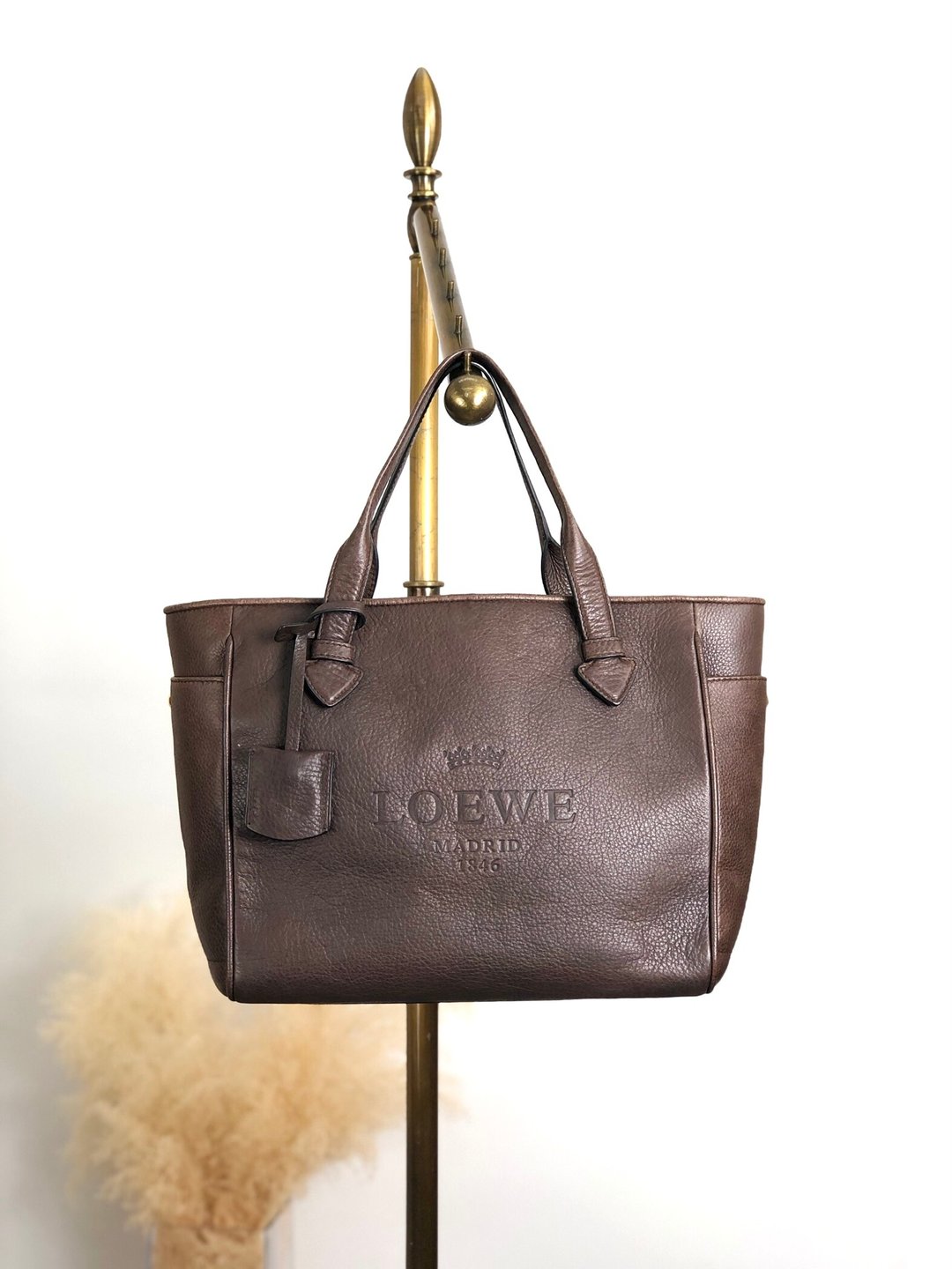 【日本直送 品牌二手包】LOEWE 手袋棕标志 皮革 复古 旧 i7rj5t - 手提包/手提袋 - 真皮 咖啡色