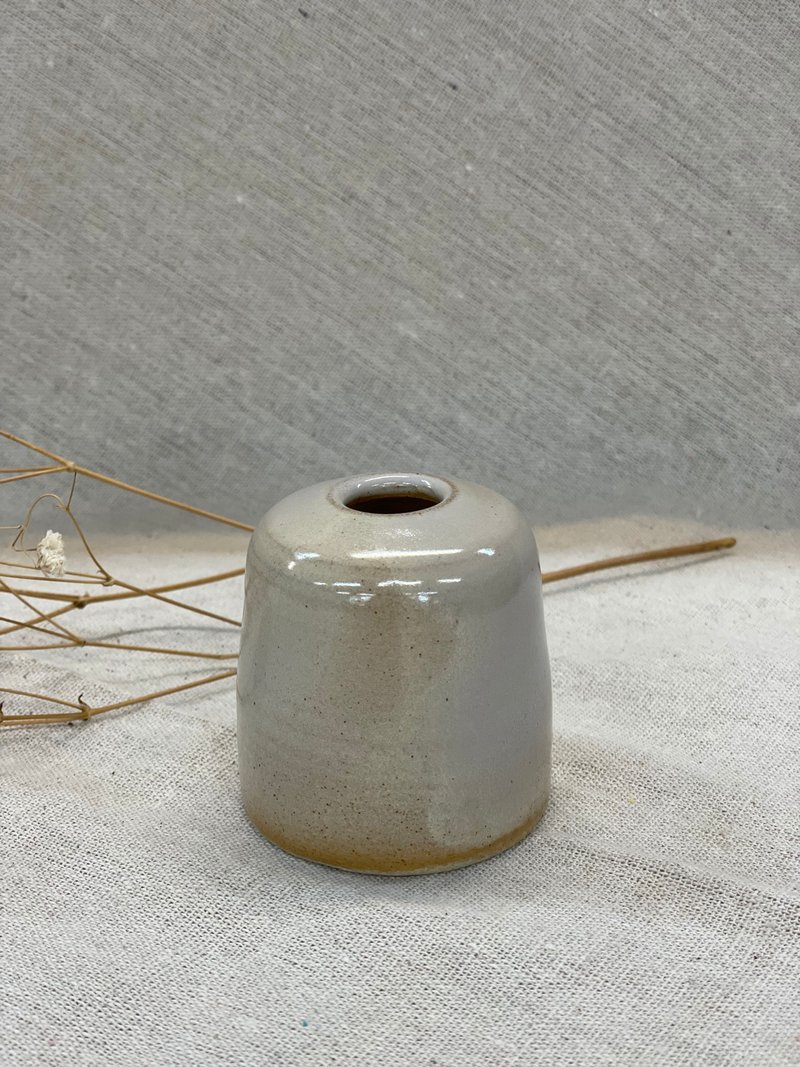 圆柱小花器 - 花瓶/陶器 - 陶 卡其色