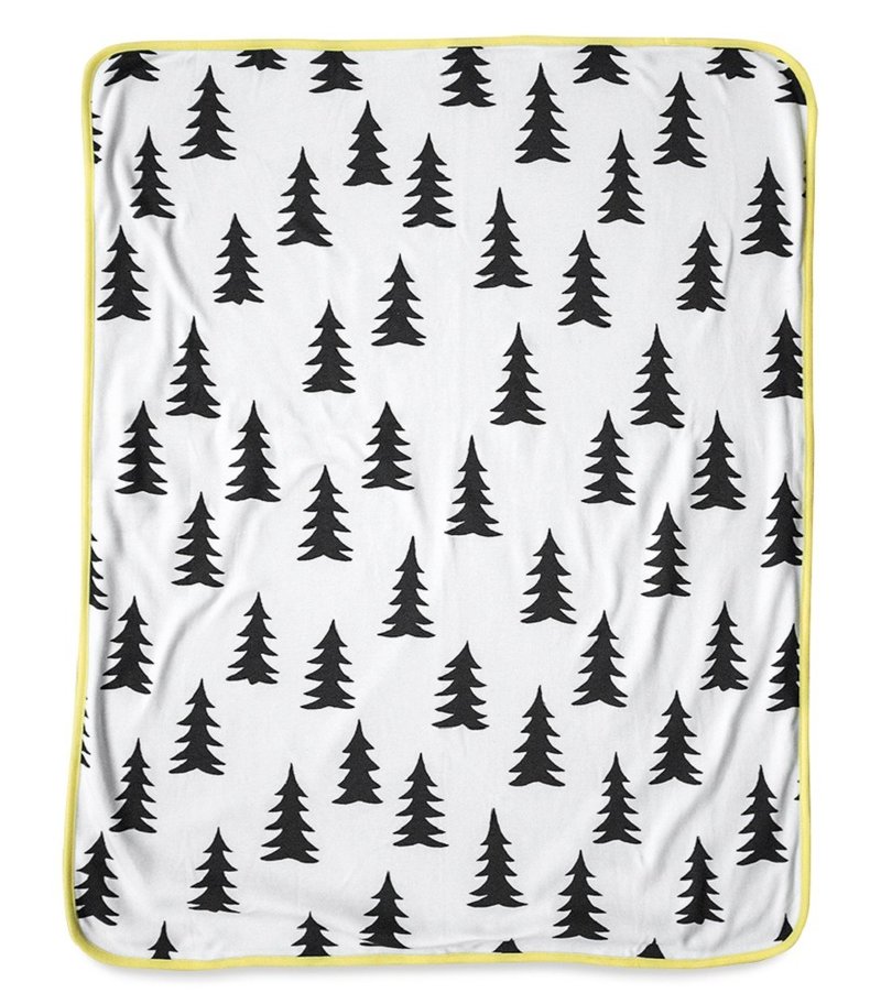 森林有机棉毯 (黄边) – GRAN BLANKET (yellow edge) - 被子/毛毯 - 棉．麻 白色