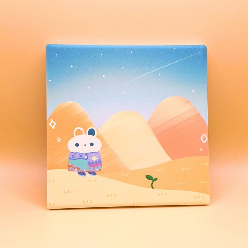 沙丘的早晨 陶瓷吸水杯垫 - 杯垫 - 陶 黄色