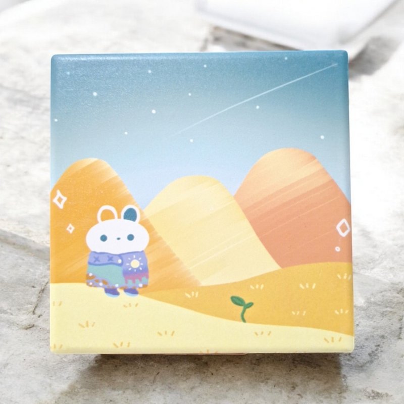 沙丘的早晨 插画陶瓷吸水杯垫 礼品 - 杯垫 - 陶 黄色