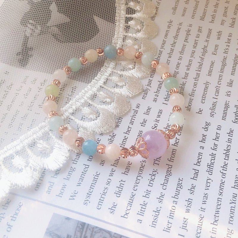 摩根石 紫水晶 爱情运 水晶 手鈪 手链 手链 手环 定制化 - 手链/手环 - 水晶 紫色