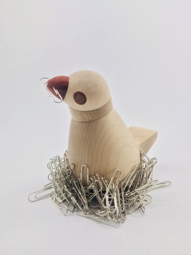 文鸟磁性座(白) - 摆饰 - 木头 