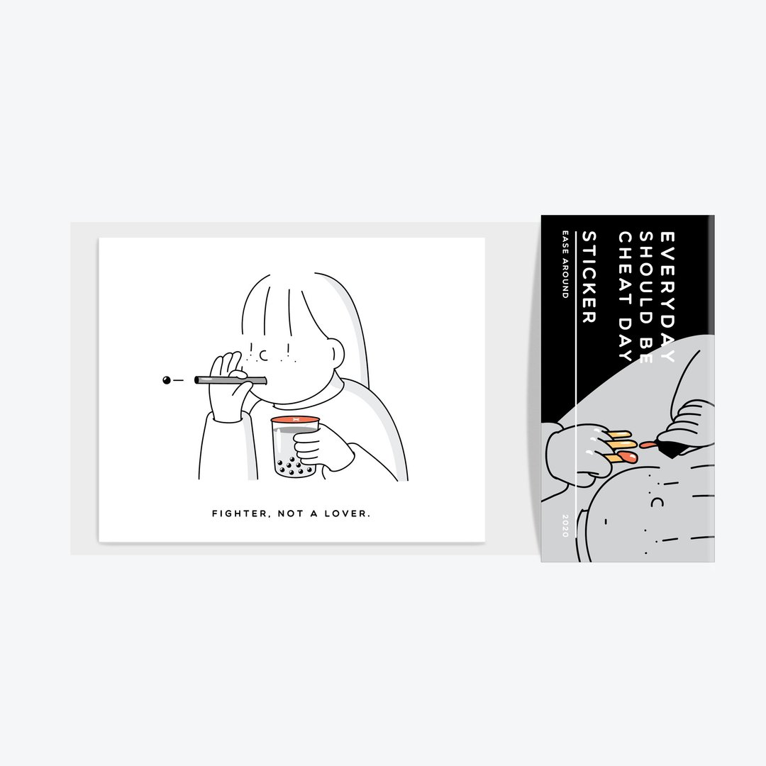 STICKER - FIGHTER, NOT A LOVER - 贴纸 - 纸 白色