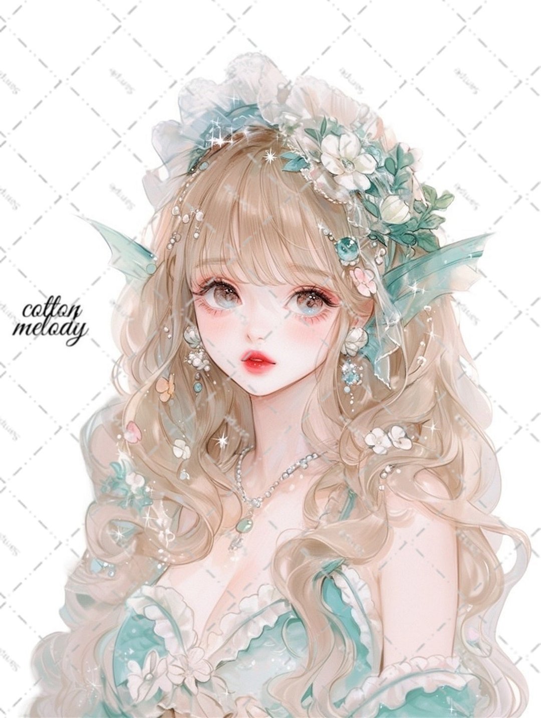 original sticker no.6438 人物贴纸 原创贴纸 人物贴纸 女孩贴纸 原创人物贴纸 - 贴纸 - 纸 