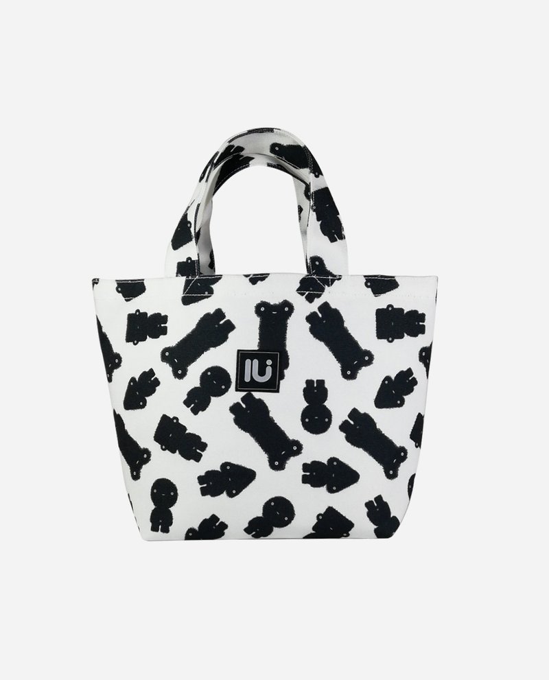 NEW Lu original pattern 2019 Mini Tote bag ''White and Black'' - 手提包/手提袋 - 棉．麻 白色