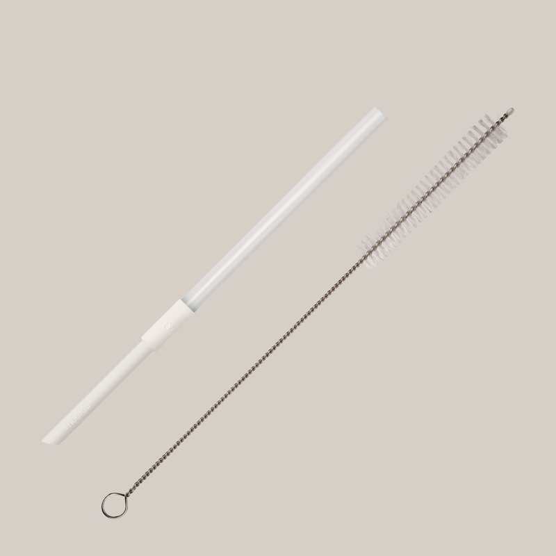 ( 500ml Thin ) Straw + Brush Kit - 保温瓶/保温杯 - 其他金属 白色